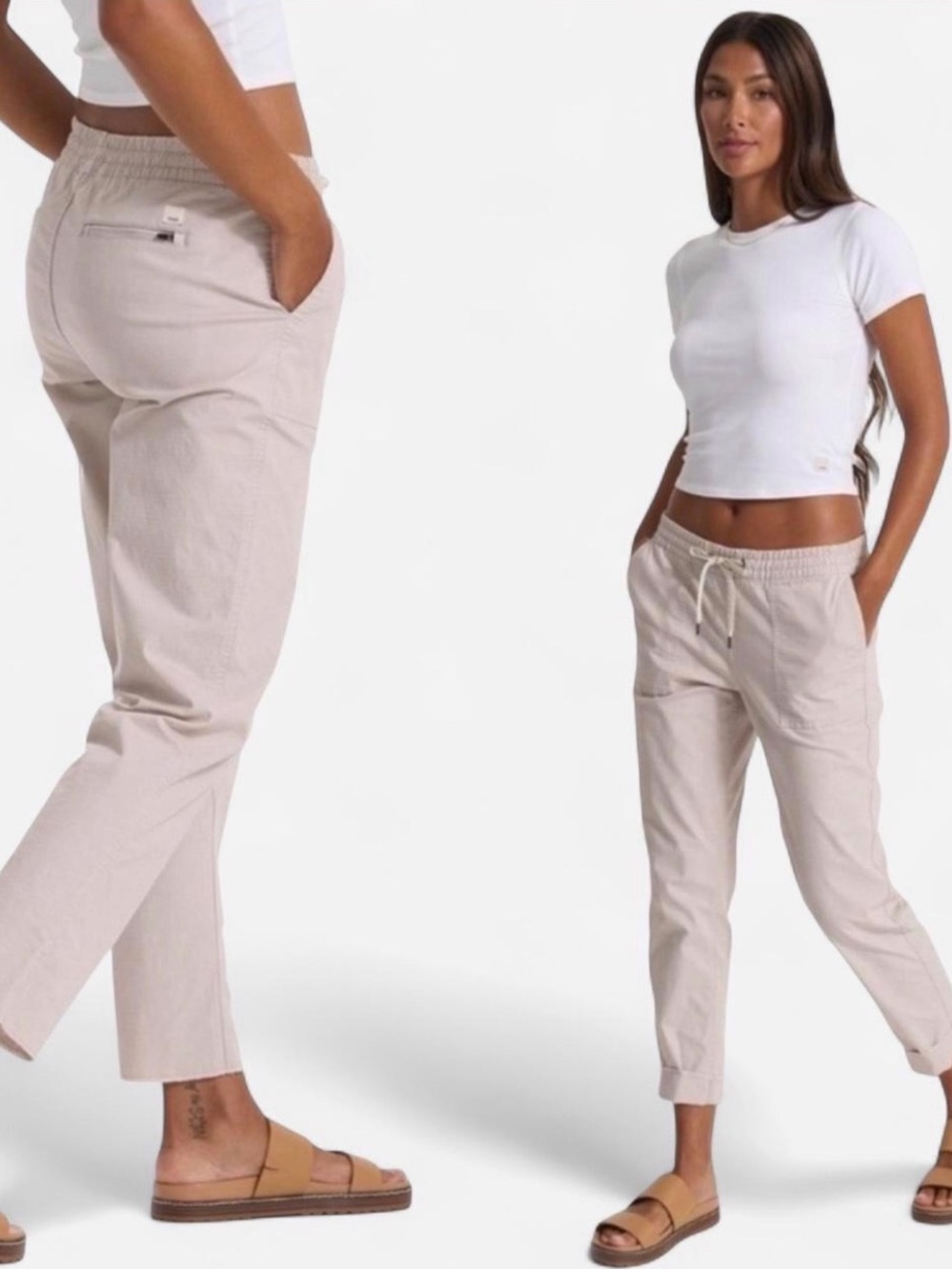 Vuori Vintage Ripstop Pants Size Small (4/6) Suede Beige Reg. $98 Worn Twice